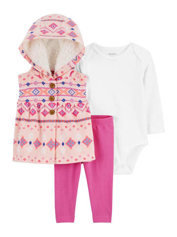 carter's 3-delige outfit roze/wit