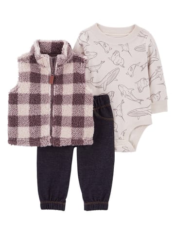 carter's 3tlg. Outfit in Crème/ Schwarz/ Braun