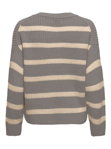 JDY Pullover in Grau/ Beige