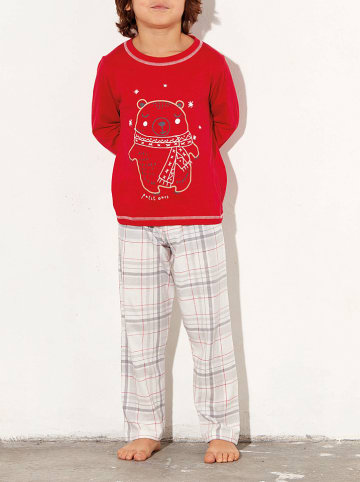 mon P´tit Dodo Pyjama in Rot/ Weiß
