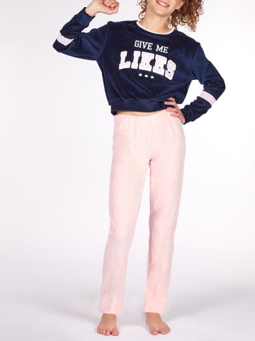 Lina Pink Pyjama in Dunkelblau/ Rosa