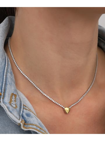 Heliophilia Vergold. Halskette mit Edelsteine - (L)46,5 cm
