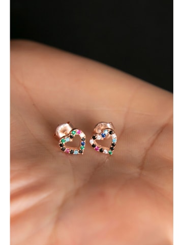 Heliophilia Srebrne kolczyki-wkrętki z cyrkoniami