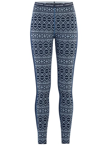 KARI TRAA Functionele legging "Hjerte" donkerblauw/wit