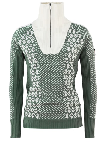 KARI TRAA Sweter "Smekker" w kolorze kremowo-zielonym