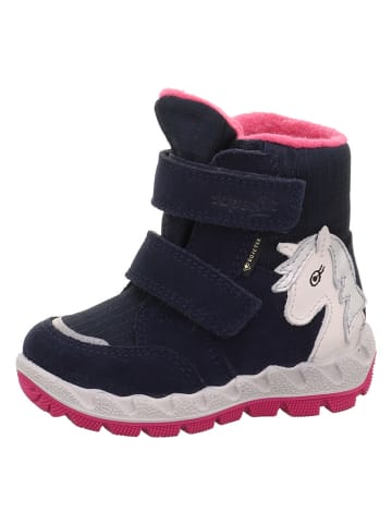 superfit Leren boots "Icebird" donkerblauw/roze