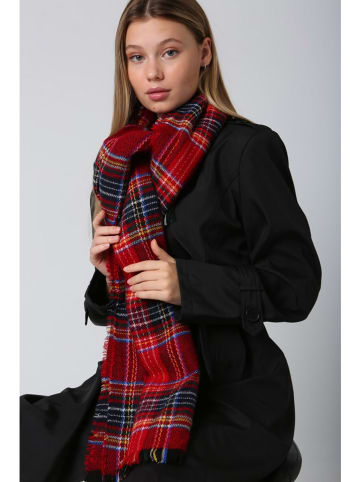 Lucky Bees Szal w kolorze czerwono-granatowym - 180 x 70 cm