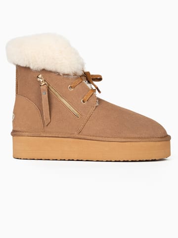 NICEBAY Leren winterboots "Agee" camel