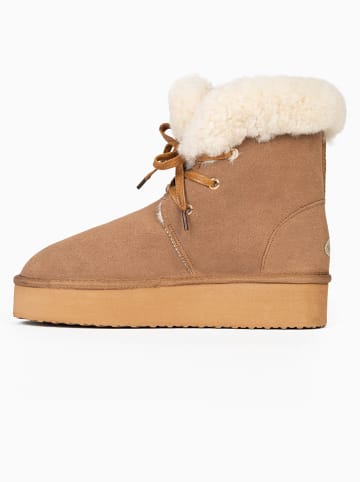 NICEBAY Leren winterboots "Agee" camel