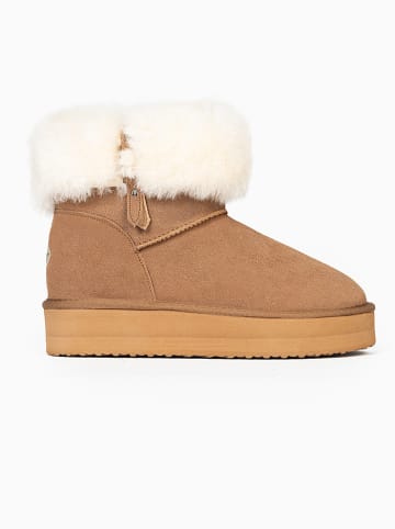 NICEBAY Leren winterboots "Mooring" camel