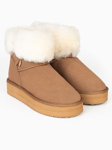 NICEBAY Leren winterboots "Mooring" camel