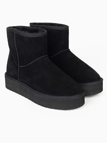 NICEBAY Leder-Winterboots "Gravelly" in Schwarz