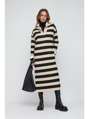 Alexa Dash Kleid in Beige/ Schwarz