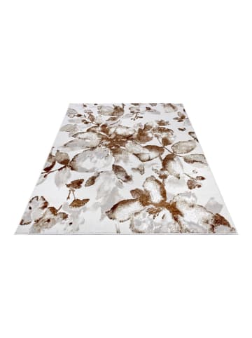 Hanse Home Laagpolig tapijt "Floral" wit/bruin