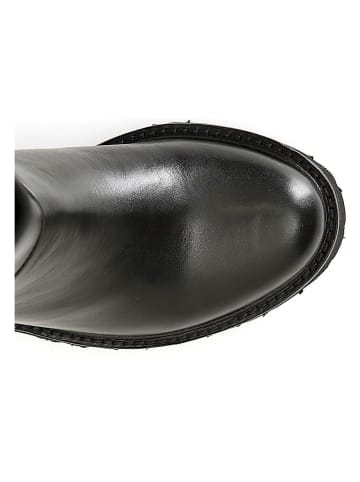 Cafe Noir Skórzane kozaki w kolorze czarnym