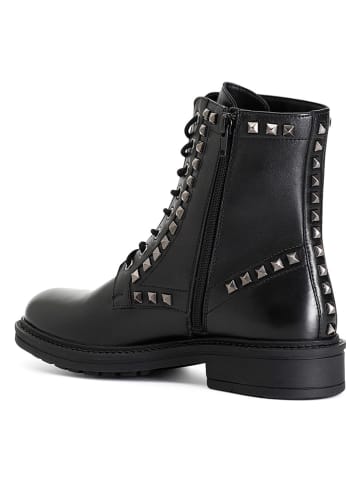 Cafe Noir Leder-Boots in Schwarz