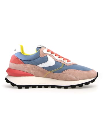 Voile Blanche Leder-Sneakers in Pink/ Blau