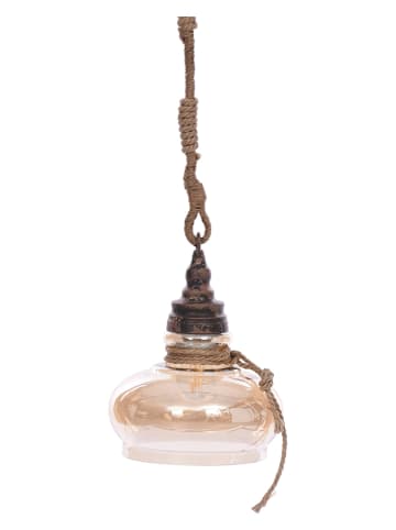Miloo Home Lampa wisząca "Lioni" w kolorze jasnobrązowym - wys. 136 x Ø 25 cm
