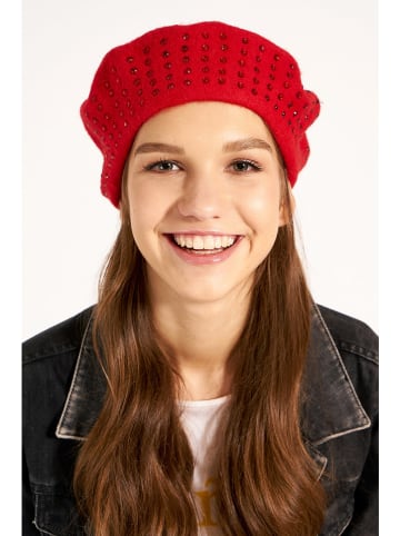 WINTERLAND Wełniana czapka w kolorze czerwonym
