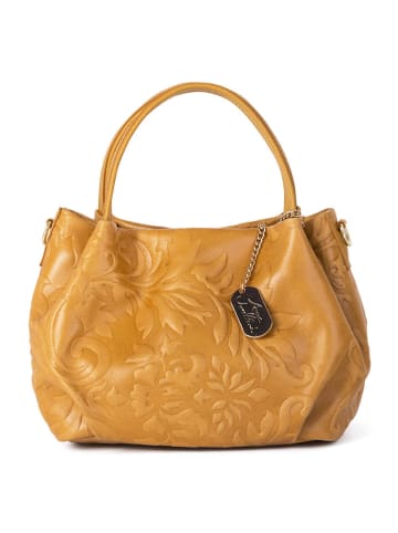 Anna Morellini Leren handtas geel - (B)28 x (H)20 x (D)12 cm
