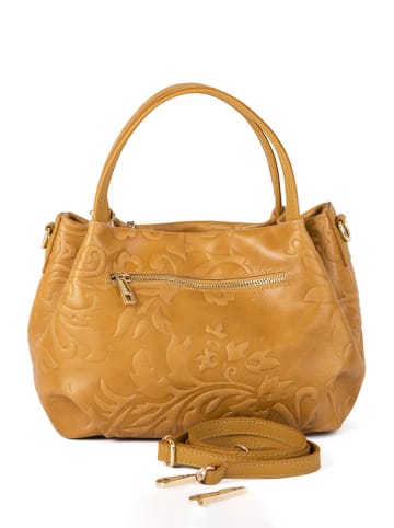 Anna Morellini Leder-Henkeltasche in Gelb - (B)28 x (H)20 x (T)12 cm