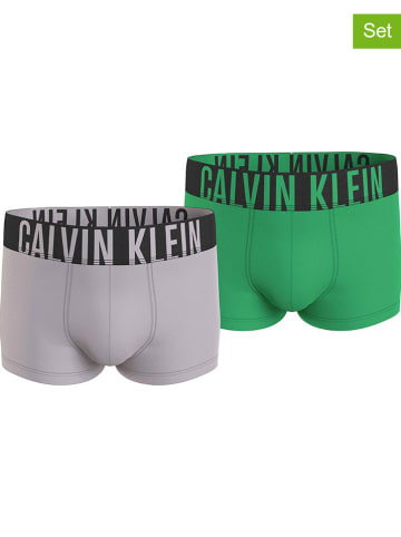 CALVIN KLEIN UNDERWEAR 2-delige set: boxershorts grijs/groen