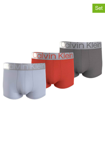 CALVIN KLEIN UNDERWEAR 3-delige set: boxershorts lichtblauw/rood/grijs