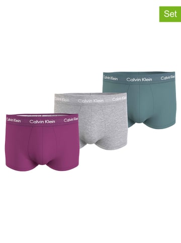 CALVIN KLEIN UNDERWEAR 3-delige set: boxershorts paars/lichtgrijs/groen