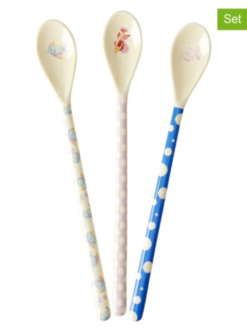 Rice 3-delige set: latte-macchiatolepels meerkleurig - (L)22 cm