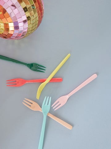 Rice 6-delige set: vorken meerkleurig - (L)14 cm