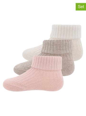 ewers 3-delige set: sokken lichtroze/beige