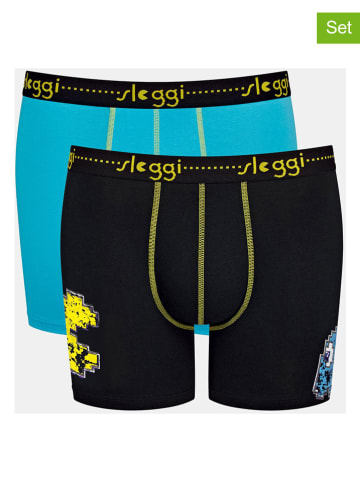 Sloggi 2-delige set: boxershorts zwart/turquoise