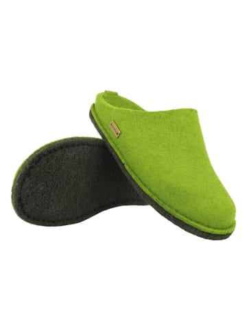 HAFLINGER Wollen pantoffels "Flair" groen