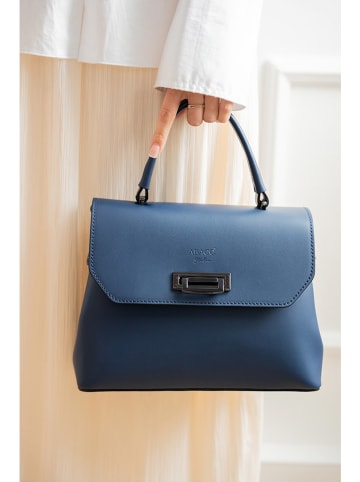 Abaco Leder-Henkeltasche "Laurie" in Dunkelblau - (B)27,5 x (H)20 x (T)8 cm