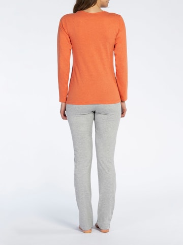 Melissa Brown Pyjama in Orange/ Grau