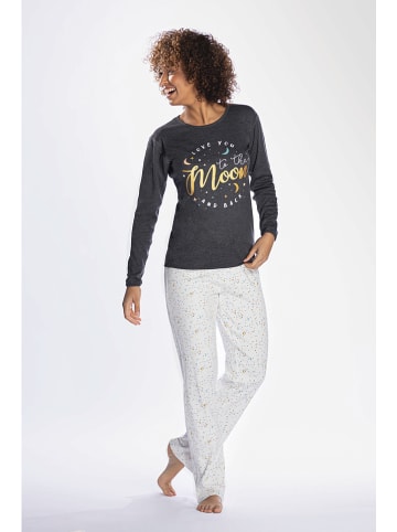 Melissa Brown Spodnie piżamowe w kolorze antracytowo-białym