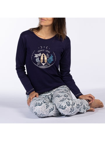 Melissa Brown Pyjama donkerblauw/wit