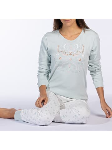Melissa Brown Pyjama in Mint/ Weiß