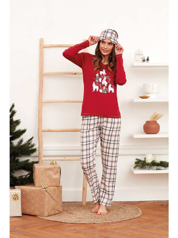 Dodo women Pyjama in Rot/ Beige