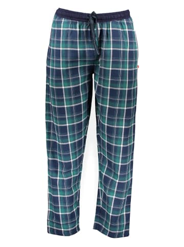 Dodo Homewear Pyjama-Hose in Dunkelblau/ Grün