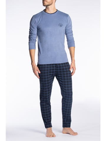 Dodo Homewear Pyjama in Blau/ Schwarz