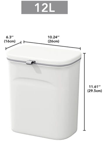 Joybos Kosz w kolorze białym na śmieci - 12 l