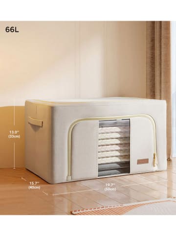 Joybos Faltbare Kleiderbox in Beige - 66 l