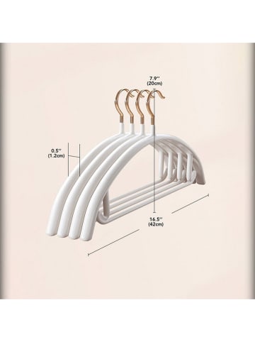 Joybos 5er-Set: Kleiderbügel in Weiß - (B)42 cm