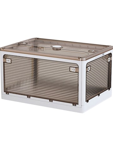 Joybos Inklapbare opbergkist wit/bruin - 116 l