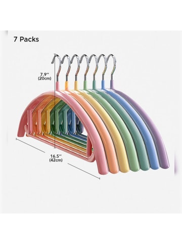 Joybos 7-delige set: kledinghangers meerkleurig - (B)42 cm