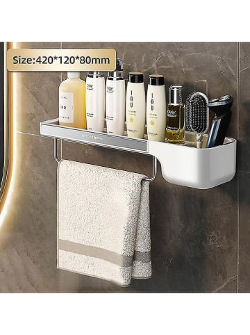 Joybos Narożna półka prysznicowa w kolorze białym - 42 x 80 x 12 cm