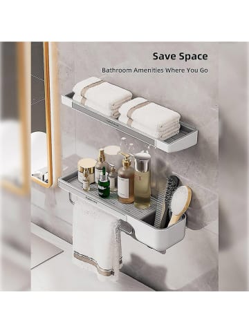 Joybos Półka prysznicowa w kolorze białym - 42 x 4,5 x 12 cm