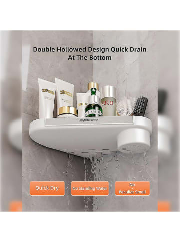 Joybos Półka prysznicowa w kolorze białym - 42 x 4,5 x 12 cm