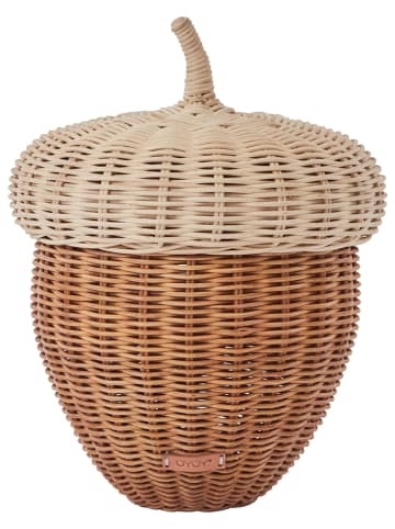 OYOY mini Kosz "Acorn" w kolorze brązowo-beżowym - wys. 37 x Ø 34 cm